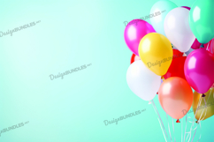 Colorful Balloons Digital paper, Party Balloons Background Product Image 1