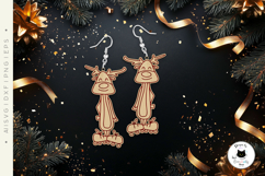 Funny Reindeer Earrings | Christmas Laser Cut Earrings SVG Product Image 3