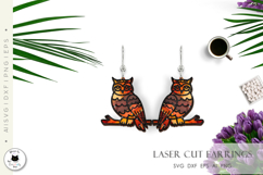 Layered Owl Earrings Laser Cut | Animal Earrings SVG Product Image 4