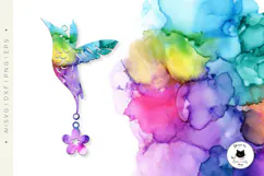 Hummingbird Laser Cut Earrings SVG | Animal Laser Cut Product Image 4