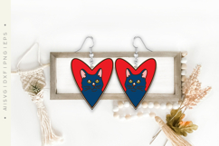 Heart Shaped Cat Earrings Laser Cut SVG Product Image 3