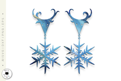 Reindeer &amp; Snowflake Stud Earrings SVG | Christmas Earrings Product Image 3