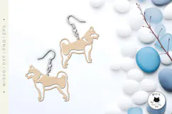 Siberian Husky Dog Earrings Laser Cut File | Dog SVG Design Product Image 3