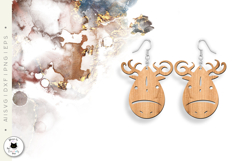 Reindeer Teardrop Earrings | Christmas Earrings Laser Cut Product Image 2