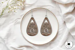 Gothic Teardrop Earrings Laser Cut SVG Product Image 4