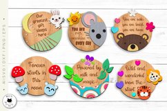 Layered Nursery Wall Signs SVG | Round Sign Laser Cut Product Image 2