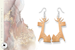Christmas Earrings Laser Cut | Reindeer Earrings SVG Product Image 3