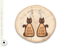 Layered Cat Earrings Laser Cut | Funny &amp; Sarcastic Earrings Product Image 3