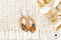Autumn &amp; Fall Dangling Earrings | Pumpkin Earrings Laser Cut Product Image 3