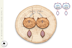 Cute Kawaii Cat Earrings Laser Cut Bundle Product Image 4