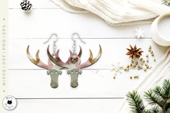 Minimalist Reindeer Earrings SVG | Christmas Earrings Product Image 3