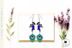 Peacock Earrings Laser Cut SVG | Animal Laser Earrings Product Image 3