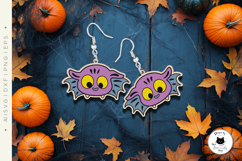 Cute Bat Halloween Laser Cut Earrings | Spooky Earrings Product Image 2