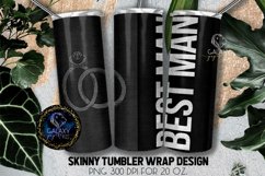 Best Man Wedding Tumbler Sublimation, Black Textile Fabric Product Image 2