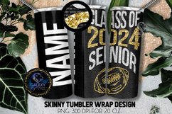 Black Gold Football Senior 2024 Tumbler Sublimation Product Image 1