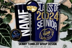 Blue Gold Football Senior 2024 Tumbler Sublimation Product Image 1