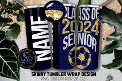 Blue Gold Soccer Senior 2024 Tumbler Sublimation Product Image 1