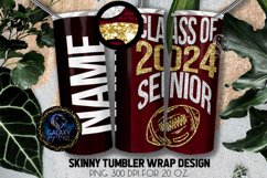 Maroon Gold Football Senior 2024 Tumbler Sublimation Product Image 1