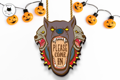 Layered Halloween Sign Laser Cut | Hound From Hell SVG Product Image 3