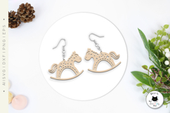 Rocking Horse Laser Cut Earrings | Christmas Earrings SVG Product Image 3