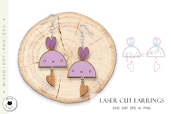 Cute Valentine Laser Cut Earrings SVG | Kawaii Earrings Product Image 4