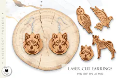 Animal Earrings Laser Cut Vol.4 | Animal Laser SVG Designs Product Image 5