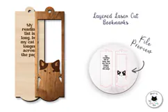 Layered Cat Bookmark Laser Cut SVG Product Image 5