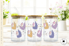 Turkey Pattern Glass Can Wrap | Thanksgiving Glass Can PNG Product Image 2