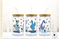 Cute Happy Duck Libbey Glass Wrap | 16 oz Glass Can PNG Product Image 2