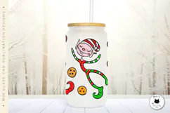 Christmas Libbey Glass PNG | 16 Oz Glass Can Wrap Designs Product Image 3