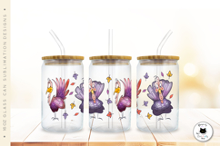 Watercolor Turkey | Thanksgiving 16 oz Glass Can Wrap PNG Product Image 3