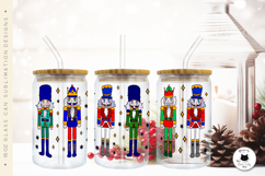 Nutcracker Glass Can Full Wrap | Christmas Libbey Glass PNG Product Image 5