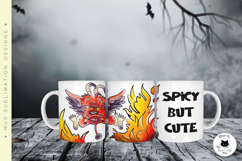 Spicy But Cute | Funny Devil Halloween Mug Wrap Product Image 5