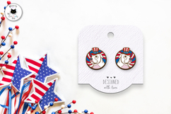 Patriotic Dog Laser Cut Earrings | Pitbull Stud Earrings Product Image 4