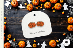 Halloween Pumpkin Stud Earrings Laser Cut Design Product Image 3