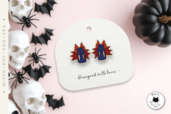 Cute Vampire Bat Stud Earrings Laser Cut SVG Product Image 3