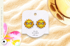 Cool Sun Earrings Laser Cut | Summer Stud Earrings SVG Product Image 3