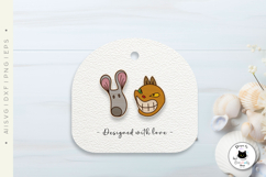Funny Cat &amp; Mouse Laser Stud Earrings SVG File Product Image 3