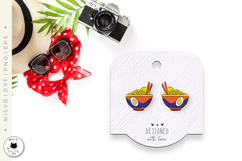 Ramen &amp; Sushi Stud Earrings | Cat Earrings Laser Cut Product Image 3