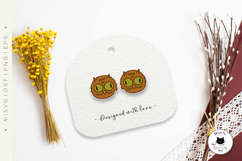 Funny Owl Stud Earrings Laser Cut SVG File Product Image 2