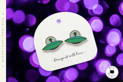 Alien Spaceship Stud Earrings Laser Cut | Halloween Earrings Product Image 3