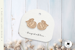 Rainbow Whale Stud Earrings Laser Cut SVG Product Image 4