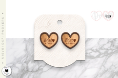 Layered Heart Stud Earrings Laser Cut | Valentine Earrings Product Image 3