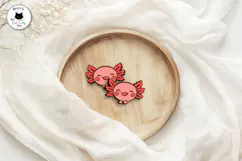 Kawaii Axolotl Stud Earrings | Animal Laser Cut SVG Product Image 4