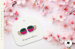 Cute Coffee Cup Laser Cut Stud Earring Design Product Image 2
