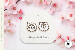 Funny Cat Laser Cut Stud Earrings Set | Animal Earrings SVG Product Image 5