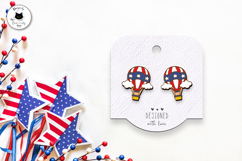 4th of July Air Balloon Earrings | Kawaii Patriotic Studs Product Image 3
