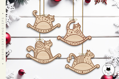 Funny Cat Christmas Ornaments Laser Cut SVG Product Image 4
