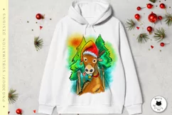 Santa Reindeer Christmas Illustration | Winter PNG Design Product Image 3