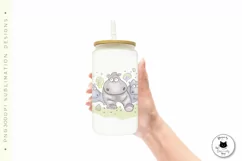 Funny Hippo Stampede Animal Illustration | Animal PNG Design Product Image 6